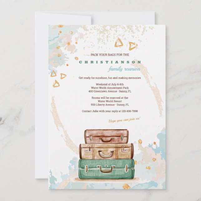 Hora de viajar invitación de la reunión (Anverso)