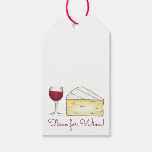 Hora de vino rojo + etiqueta de regalo de queso ne