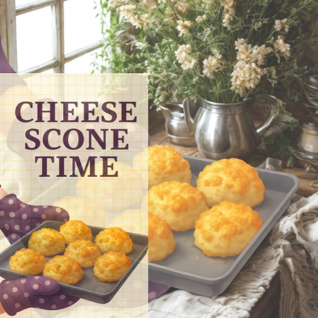 Hora del Pan de Queso — Paño de Cocina (Warm, golden cheese scones fresh from the oven—perfect cozy kitchen moments.)