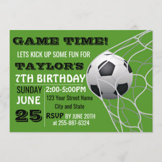 Hora del partido de fútbol Tarjeta de invitación d