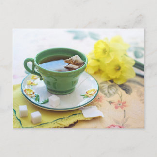 Hora del té Tarjeta postal de la sala del té para
