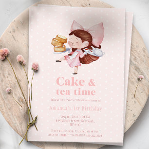 Hora del té y el pastel - Invitación al primer cum