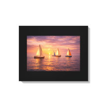 Hora Dorada Velero Arte de Lienzo de Pared | Costa