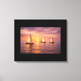 Hora Dorada Velero Arte de Lienzo de Pared | Costa
