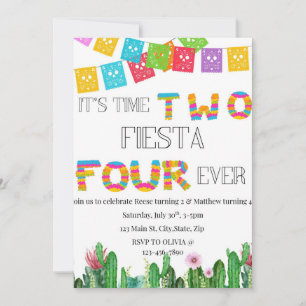 Hora Dos Invitación de Cumpleaños de Fiesta