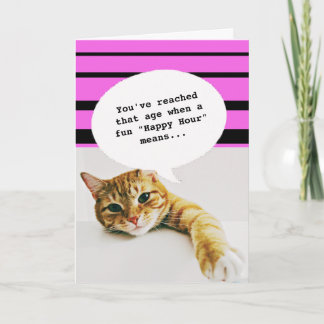 Hora feliz de gato con tarjeta de cumpleaños diver
