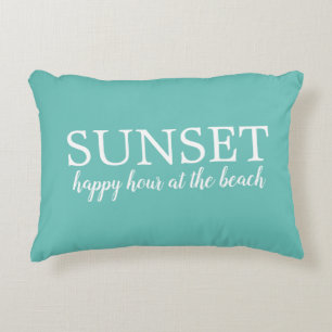 Hora feliz del atardecer en la almohada acento de 