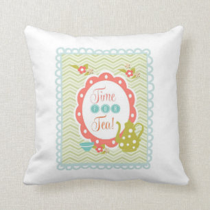 Hora para el Cojín decorativo del té