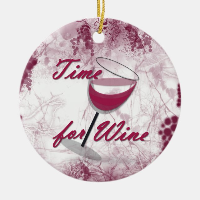 Hora para el ornamento del navidad del vino (Frente)