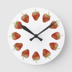 Horario de fresa 12 Fresas Reloj de pared circular