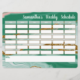 Horario escolar de horario semanal personalizado