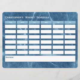 Horario escolar moderno de horario semanal azul