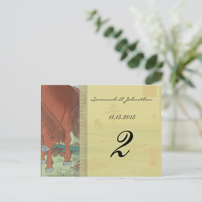 Horario fantástico Boda de tabla número de tarjeta (Anverso de pie)