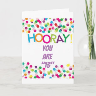 HORAY ****EN TU 13º CUMPLEAÑOS**** Tarjeta