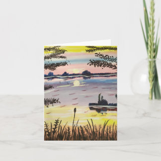 Horizon Sun, con texto, tarjeta de 4" x 5,6"