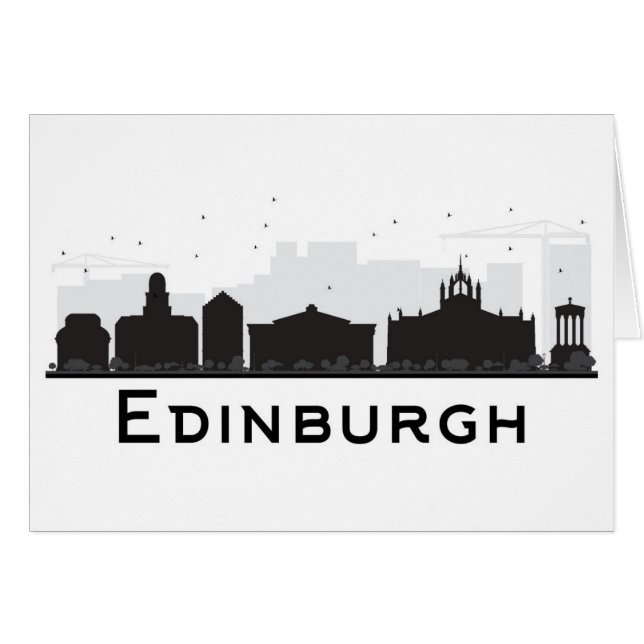 Horizonte blanco y negro de Edimburgo Escocia el | (Anverso (Horizontal))