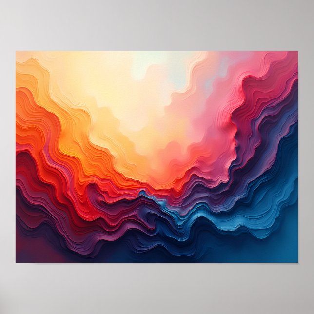 Horizonte cósmico colorido - Arte abstracto vibran (Frente)