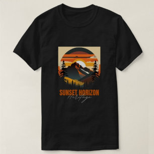Horizonte de atardecer: camiseta de hombres negros