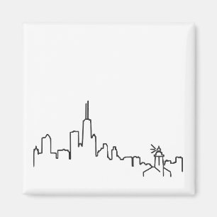 Horizonte de Chicago con el pequeño imán del faro