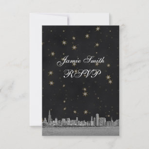 Horizonte de Chicago Estrella Dorada Negra RSVP co