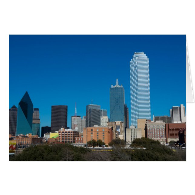 horizonte de Dallas Texas al atardecer (Anverso (Horizontal))