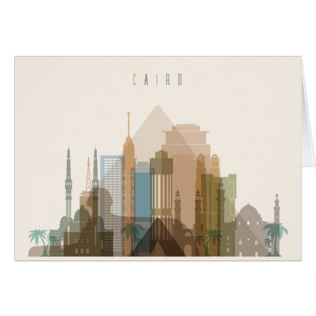 Horizonte de la ciudad de El Cairo, Egipto el | (Anverso (Horizontal))