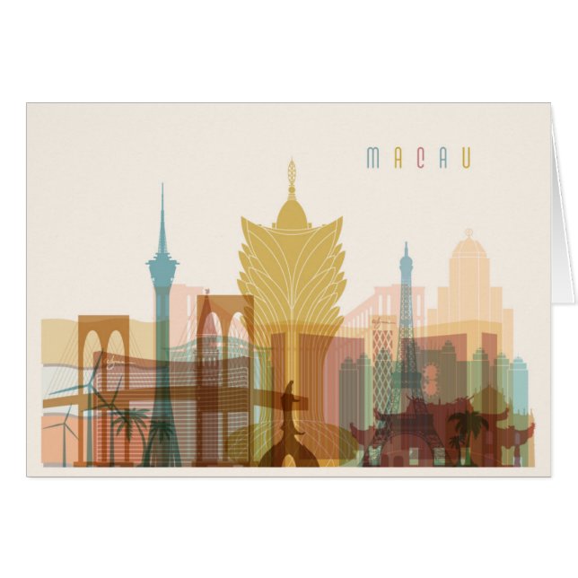 Horizonte de la ciudad de Macao, China el | (Anverso (Horizontal))