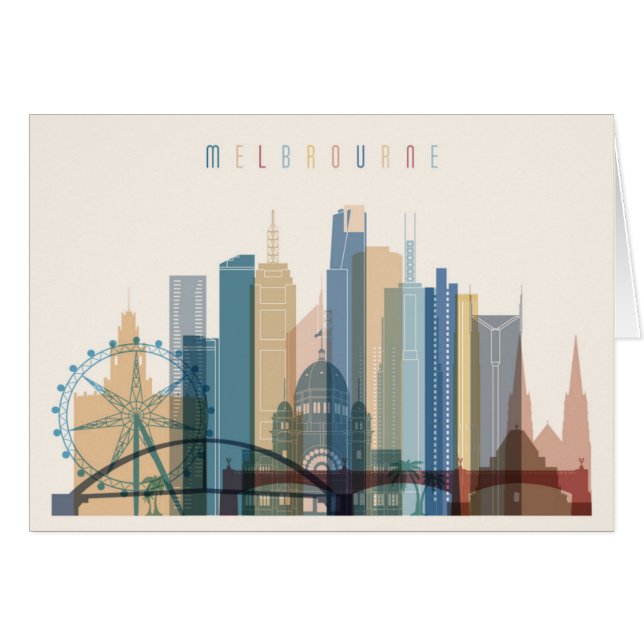 Horizonte de la ciudad de Melbourne, Australia el (Anverso (Horizontal))