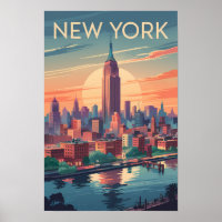 Horizonte de la ciudad de Nueva York Arte de viaje