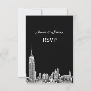 Horizonte de NYC 01 Grabado RSVP #1 Con Menú
