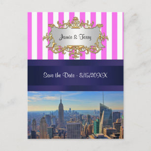 Horizonte de NYC B2 Rosa Blanco a Rayas Anuncio de