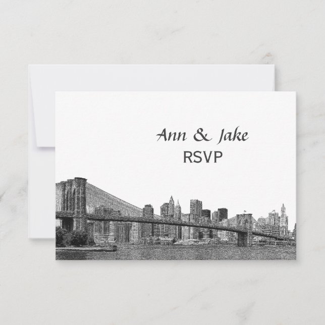 Horizonte de NYC Puente Bklyn Grabado #2H RSVP (Anverso)