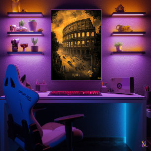 Horizonte de Roma - Arte Monocromo al Carbón - Urb