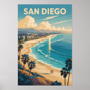 Horizonte de San Diego California Arte de Viaje Vi