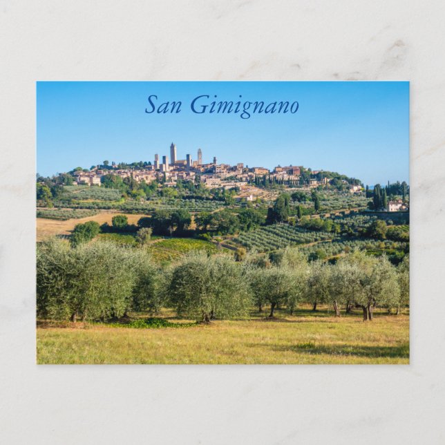 horizonte de San Gimignano, Toscana, Italia Postal (Anverso)
