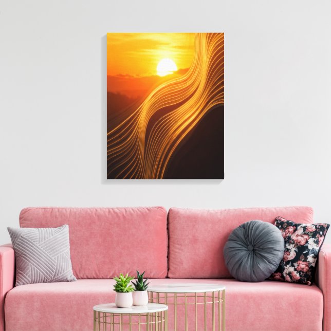 Horizonte Dorado — Arte de Pared en Lienzo Abstrac (Insitu (Sala de estar))