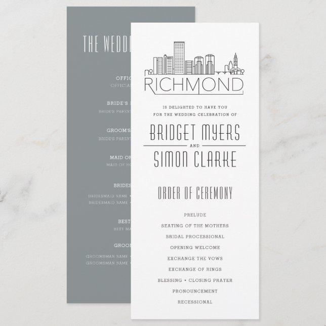 Horizonte Estilizado de Richmond | Programa de Bod (Anverso / Reverso)