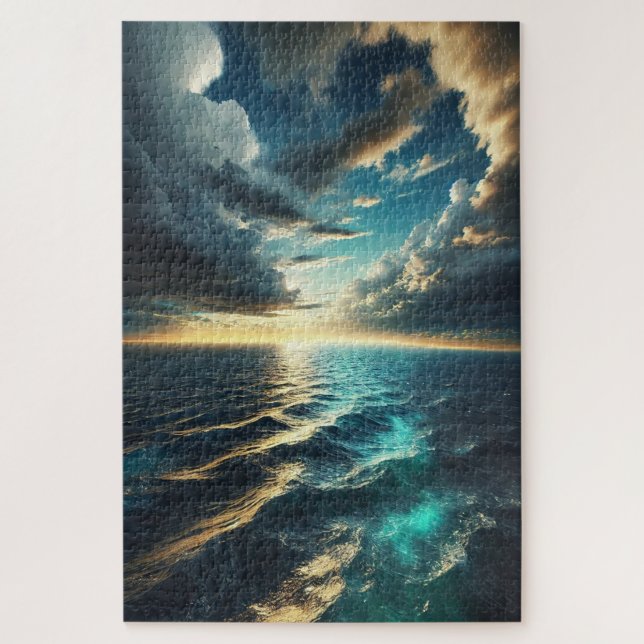 Horizonte oceánico cinemático - rompecabezas Bella (Vertical)