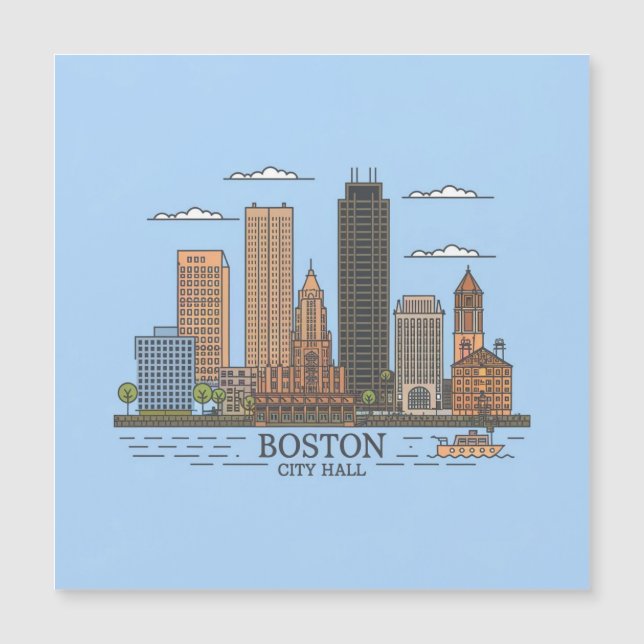 Horizonte urbano de la ciudad de Boston, horizonte (Anverso)