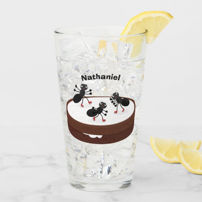 Hormigas felices patinando hielo en personalizado  (Reverso (hielo))