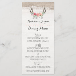 Hormigones florales Menú Boda Rústico Personalizad