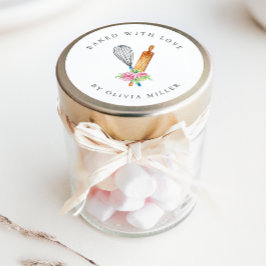 Horneado Con Amor Elegante Pegatina De Pasta De Fl