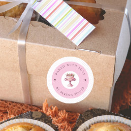 Horneado Con Amor Pegatina De Negocios De Punto De