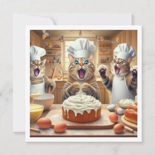 Hornear gatos, invitación a la fiesta de horneado,
