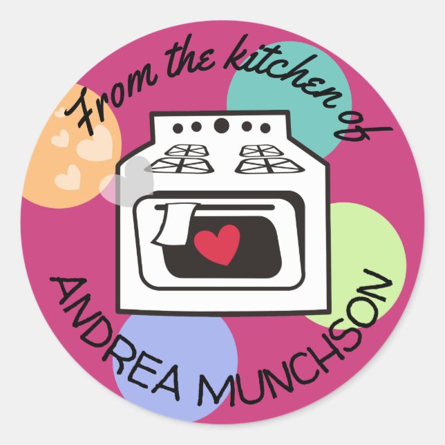 horno de amor retro de la cocina del pegatina (Anverso)