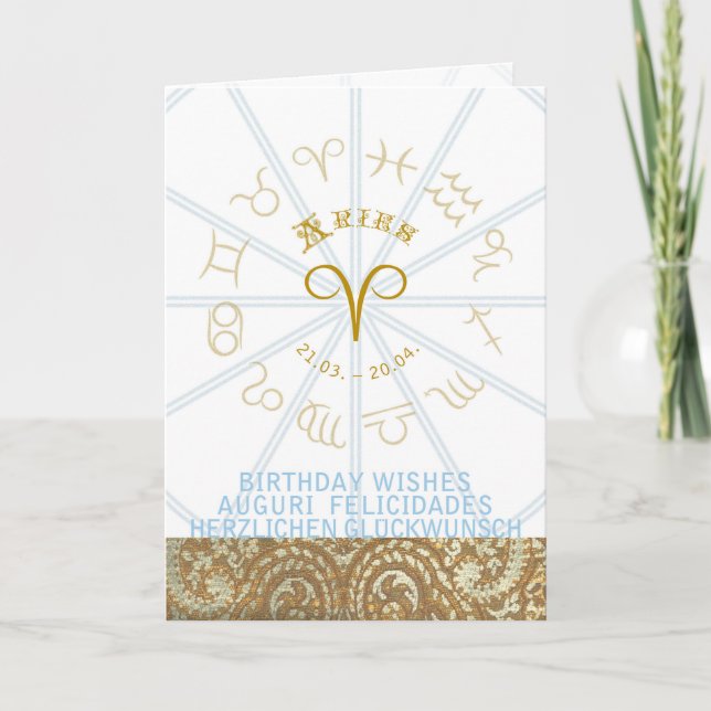 HOROSCOPE ~ Aries para tarjetas de felicitación de (Anverso)