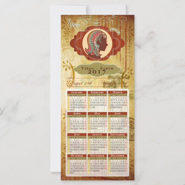 Horoscope Calendar Card 2017 ~ Virgo (Anverso)