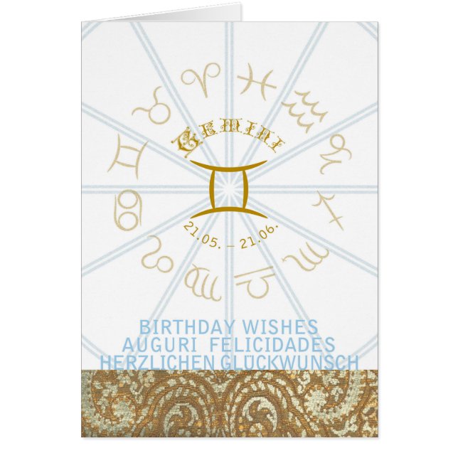 HOROSCOPE ~ Tarjeta de felicitación de cumpleaños  (Frente)