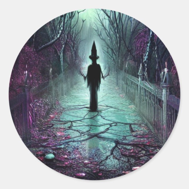 Horror Pegatina de Ronda Clásica Gótica espeluznan (Anverso)