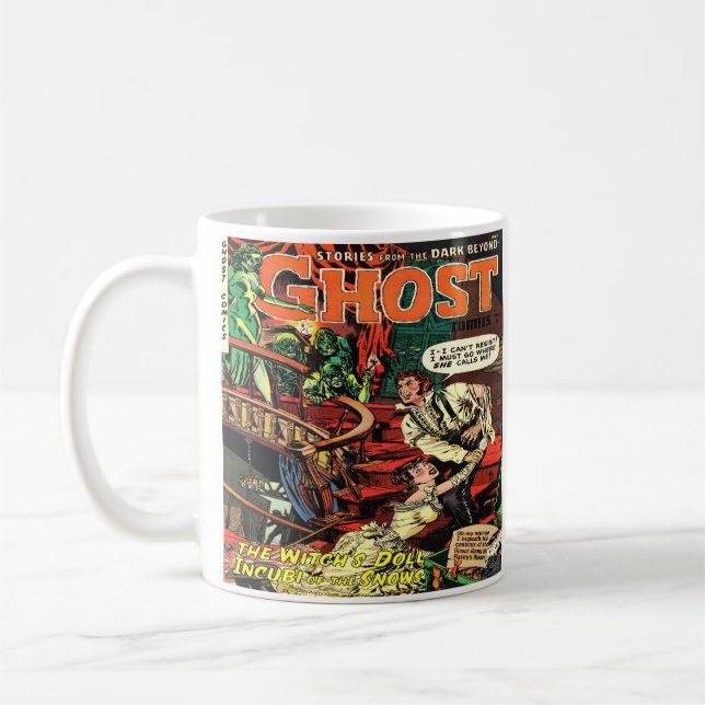 Horror Viejo Libro de historietas Diseño Café Taza (Izquierda)